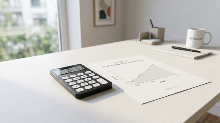 A calculator and financial charts highlighting the hidden costs of WordPress management.