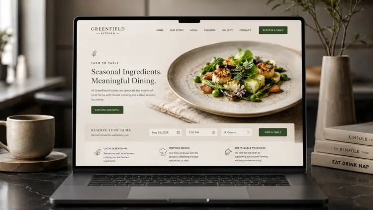 Minimalist WordPress theme for wineries and the best restaurants with a built-in reservation manager