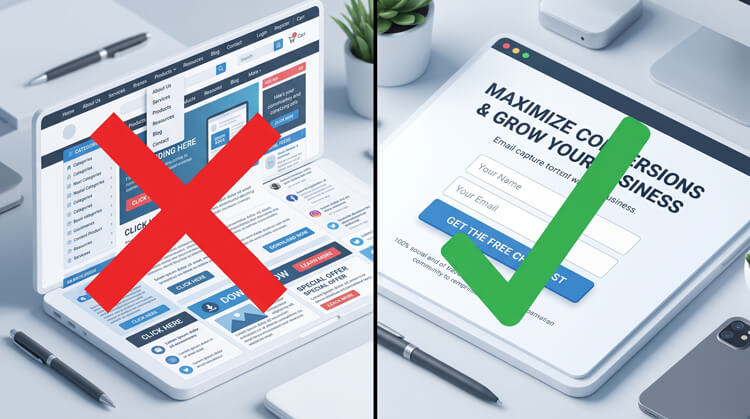 Building distraction-free landing pages for maximum WordPress lead generation.