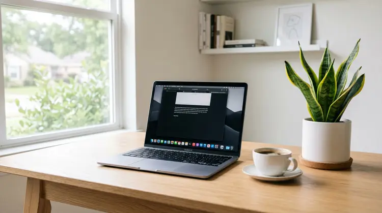 A clean workspace showing a laptop ready to set up cheap WordPress hosting for beginners.