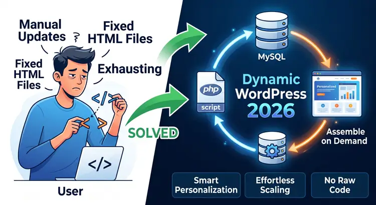 A professional developer showing that what is a dynamic website in WordPress?