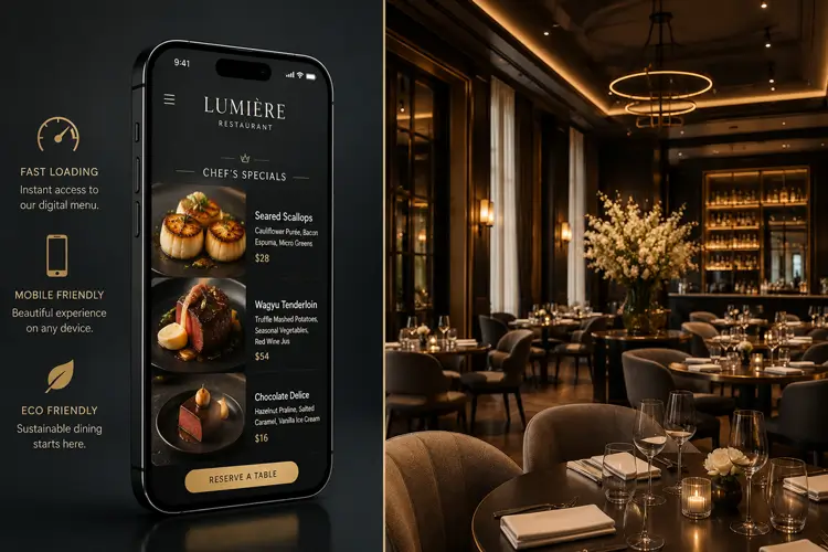 Mobile responsive website template for the best restaurants